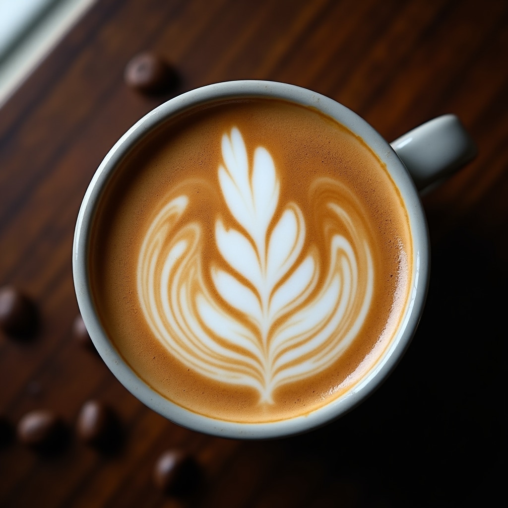 Latte art - wzór rozetki